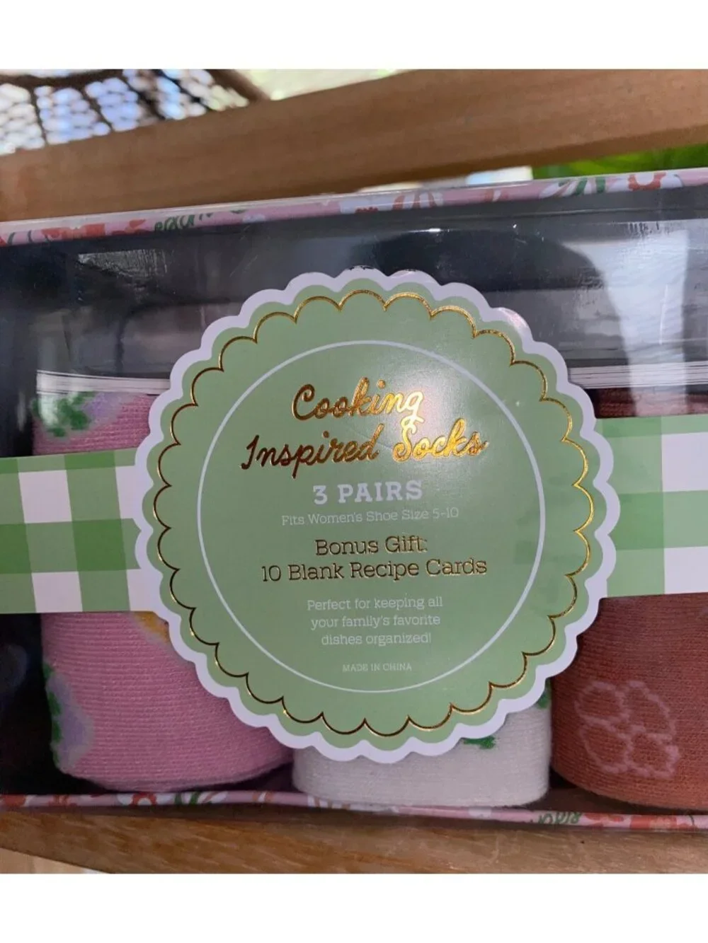Cooking-inspired Socks & Recipe Card Gift Set